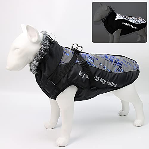 通用 Hugomm Hundemantel Winter wasserdicht reflektierende warme Hundejacke Winddichte Hundekleidung mittlere und große Hunde schneesichere Kleidung (5XL, Blue) von 通用
