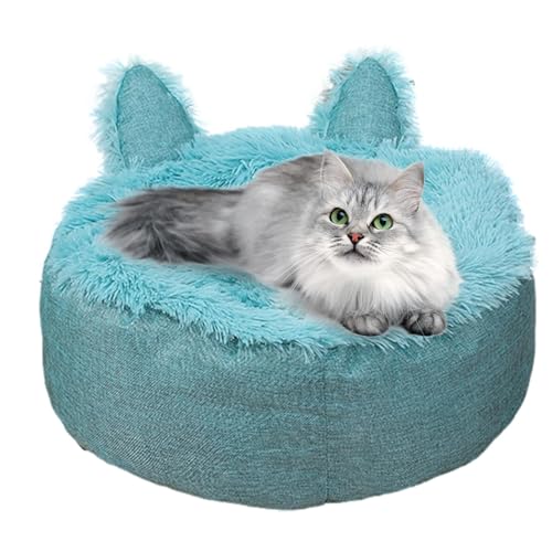 Katzenbett Höhle, Katzenbetthaus, Katzenbett Haus Katzenohren Katze Indoor Kabine - Katzenohren Katzenpflege Bett Pelziges Katzenkiste Kissen, Abnehmbares Katzennest Bett mit rutschfester Unterseite Katzenbett Höhle, Katzenbetthaus, Katzenbett Haus Katzenohren Katze Indoor Kabine - Katzenohren Katzenpflege Bett Pelziges Katzenkiste Kissen, Abnehmbares Katzennest Bett mit rutschfester Unterseite von ノーブランド品