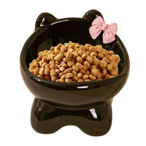 Keramik Erhöhter Katzennapf - Rutschfester Katzennapf, Schräge Haustierfutterschale | Keramik Katzennapf Hund Futternapf, Indoor Cat Futternapf mit Design, Katze Entzückender Futternapf für von ノーブランド品