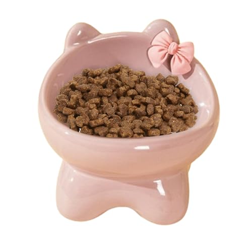 Keramik Erhöhter Katzennapf - Rutschfester Katzennapf, Schräge Haustierfutterschale | Keramik Katzennapf Hund Futternapf, Indoor Cat Futternapf mit Design, Katze Entzückender Futternapf für von ノーブランド品