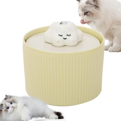 Keramik Haustier Wasserbrunnen, Keramik Haustier Wasserbrunnen, Haustier Wasserbrunnen für Katzen 1.2L Automatischer Hund Wasserspender - Katze Trinkbrunnen Leise Haustier Wasserspender Haustier Katze von ノーブランド品