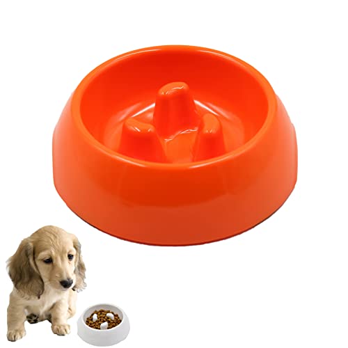 Koomiao Futternapf für Hunde, langsames Fressen, Slow Feeding, rutschfest, langsames Fressen, für kleine Hunde, Welpen (Orange) von 通用