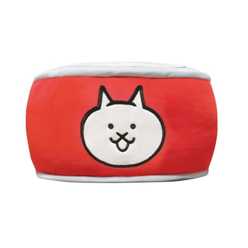 にゃんこ大戦争 PONOS Offizieller The Battle Cats Plüsch-Kissen – Katzenfutterkissen – Sammlerstück, Kampfkatzen, weich gefülltes Kissen von にゃんこ大戦争