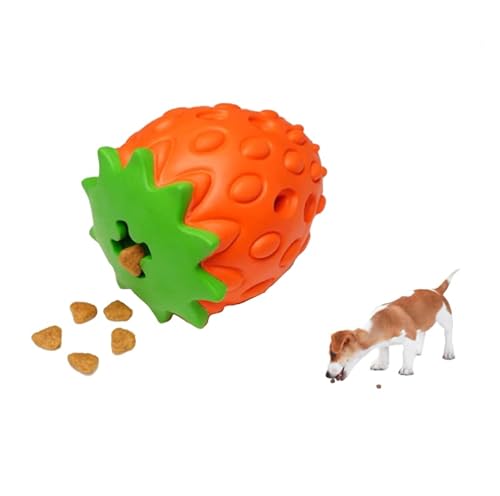 Potato Brothers Kauspielzeug für Hunde, strapazierfähig, für mittelgroße und große aggressive Kauer, sicherer Naturkautschuk, Zahnreinigung (Erdbeer-Form) von 通用