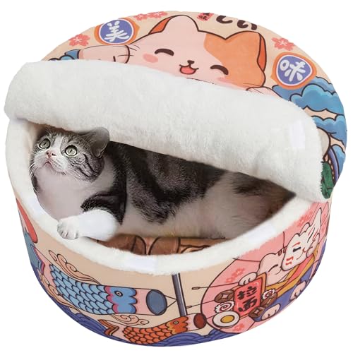 寵幸 Ramen Noodle Hunde- und Katzenbett, hält warm und super weich, kreatives Haustiernest für Hauskatzen, abnehmbares, waschbares Kissen für kleine, mittelgroße und große Hunde und Katzen 寵幸 Ramen Noodle Hunde- und Katzenbett, hält warm und super weich, kreatives Haustiernest für Hauskatzen, abnehmbares, waschbares Kissen für kleine, mittelgroße und große Hunde und Katzen von 寵幸