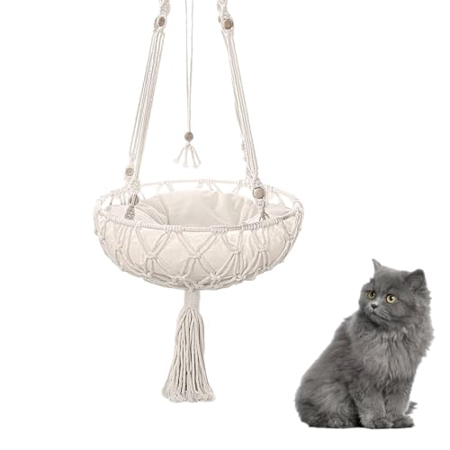 Wandmontiertes Katzenschaukelbett, Makramee-Katzenhängematte für – Wandmontiertes Katzenschaukelbett, handgewebtes Makramee-Schaukelbett, natürliches Material, Katzenschlafhängematte für Wandmontiertes Katzenschaukelbett, Makramee-Katzenhängematte für – Wandmontiertes Katzenschaukelbett, handgewebtes Makramee-Schaukelbett, natürliches Material, Katzenschlafhängematte für von ノーブランド品