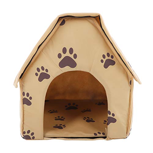 01 Faltbares HundebettCat House, Pet House, großes, hochwertiges, gut wärmeerhaltendes Haus für Katzen im Freien(Brown) von 01
