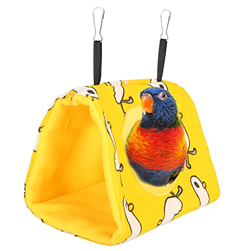 Hängender Höhlenkäfig, hängendes Vogelbett Leicht zu waschen Warmes Haustierzubehör mit Zugangslöchern zum Spielen zum Verstecken(M, Duck+Yellow Bottom) von 01