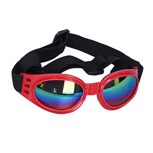 01 Haustier-Sonnenbrille, Haustier - Brille Hundeschutzbrille Brillenschutzgläser Sommer Haustier-Sonnenbrille mit verstellbarem Riemen für mittlere und große Hunde(red, Love Type) von 01