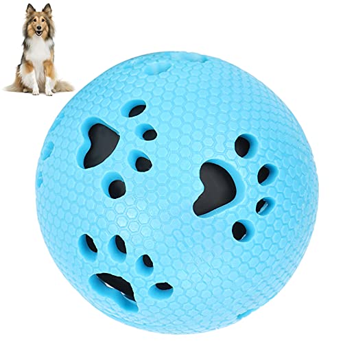 01 Hundeballspielzeug, helle Farben Ungiftiger Kaustacheliger Ball zum Spielen für die Zahnreinigung von Haustieren(Blue paw Print) von 01