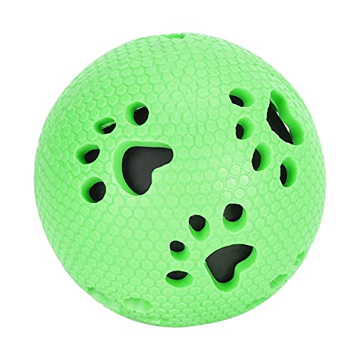 01 Hundeballspielzeug, helle Farben Ungiftiger Kaustacheliger Ball zum Spielen für die Zahnreinigung von Haustieren(Green paw Print) von 01