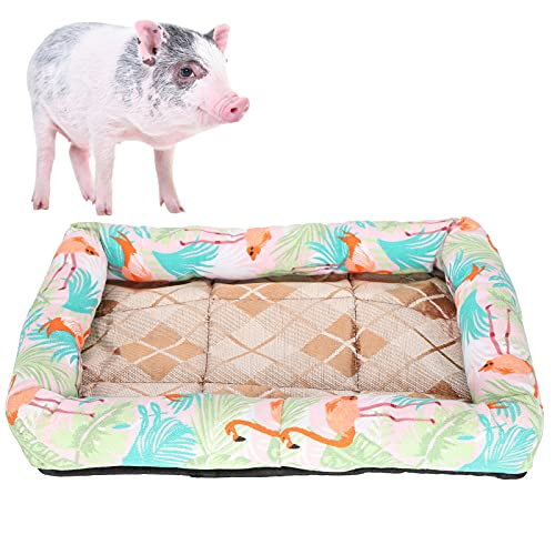 01 Hundebettmatte, Bequeme weiche Haustiermatte mit Stoffgewebe für Haustiere für alle Jahreszeiten(Flamingo, XL) von 01