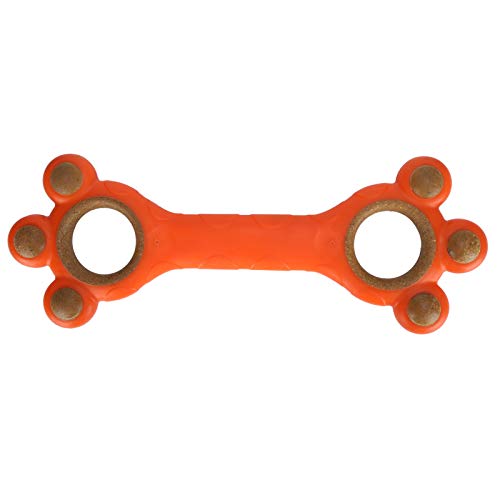 01 Hundeknochenspielzeug, sicheres Haustier-Kauspielzeug Knochenfutter Material ungiftiges Hundekauspielzeug zum Zähneknirschen für Hündchen zum interaktiven Spielen(orange) von 01