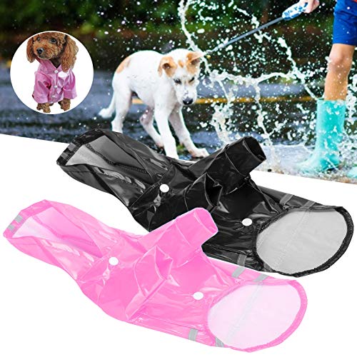 01 Hunderegenbekleidung, Hunderegenmantel atmungsaktiv verstellbar 2 Stück leicht für mittelgroße Hunde für Welpen(Black+pink, M) von 01