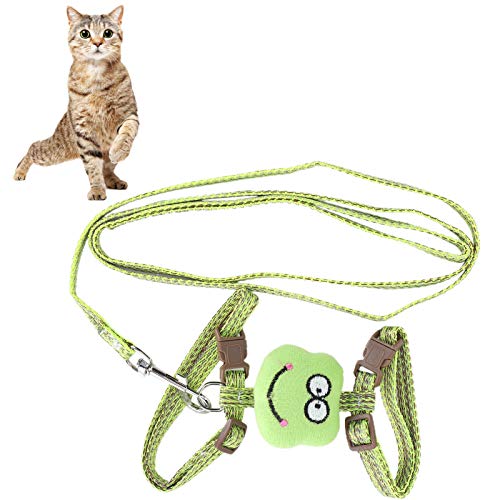 Katzengeschirr, Fluchtsichere Katzenweste, verstellbar für wachsende Katzen(Green) von 01