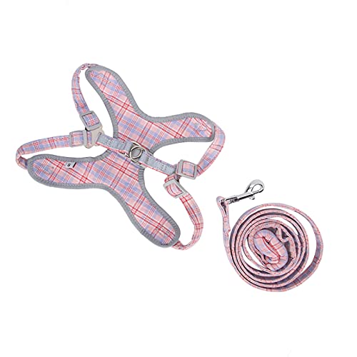 Pet Chest Collar Strap, verstellbares Traktionskit für weiche Polyester-Baumwolle zum Joggen(Rose red, XXS) von 01