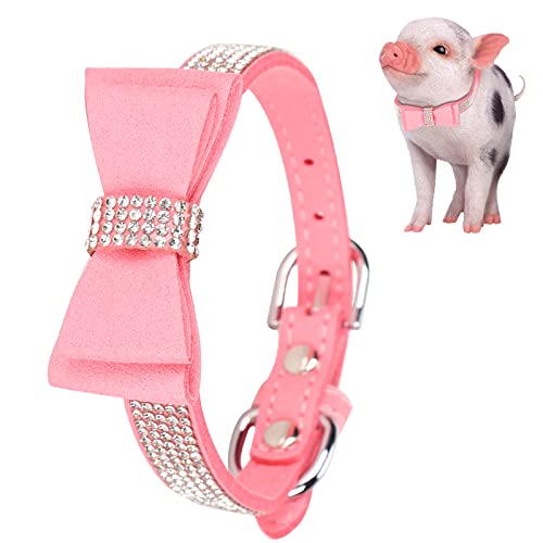 Verstellbares Hundehalsband, Mikrofaser-Haustierhalsband Fest Langlebig für Katze für Hund für Haustier(Powder, S) von 01