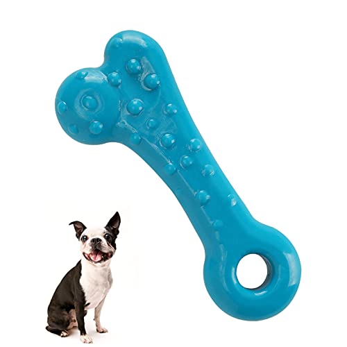01 Welpenzahnspielzeug, tragbares, Robustes, knochenförmiges Kauspielzeug für Hunde zur Zahnpflege(Small Bones-Light Blue) von 01