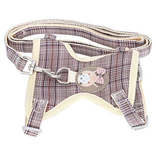 Walking Pet Harness,(Brown Plaid, 1.0cm (Suitable for 3-7 kg)) von 01