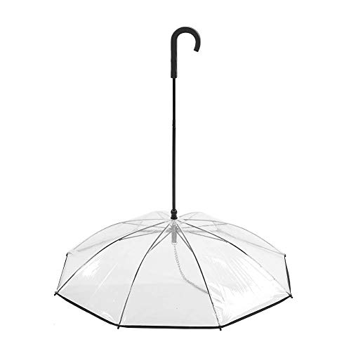 03 Kleiner tragbarer Haustier-Leinenschirm aus Kunststoff, Katzenschirm, Regenschutz für regnerischen Außenbereich(Transparent) von 03