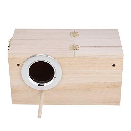 03 Wood House Bird Volierenkäfig Box, Vogelzucht Box, Safe Wood Lovebirds für Wellensittiche Nymphensittich für Papagei(Left Opening) von 03