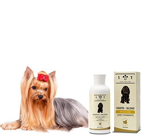 Natürliche Shampoo + Conditioner für Hunde mit langem Haar, 250ml - Beseitigt Schmutz und schlechte Gerüche - Linea 101 von 101 love for pet