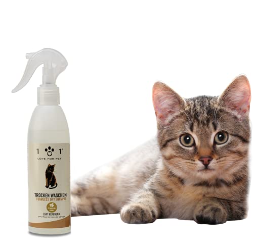 Natürliches und Pflanzliches Trockenshampoo für Katzen, 250 ml – ohne Wasser oder Ausspülen – für eine effektive Trockenwäsche, Linea 101 von 101 love for pet