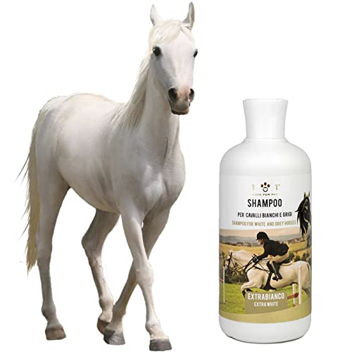 Natural Whitening Shampoo, 500ml - Stellt die natürliche Farbe von Mähnen, Schweifen und Mähnen Wieder her - für helle, weiße oder graue Pferde, Linea 101 von 101 love for pet