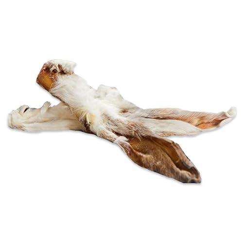 123 Treats Kaninchenohren mit Haar, ganz natürliche Kauartikel für Hunde (1 kg) von 123 Treats