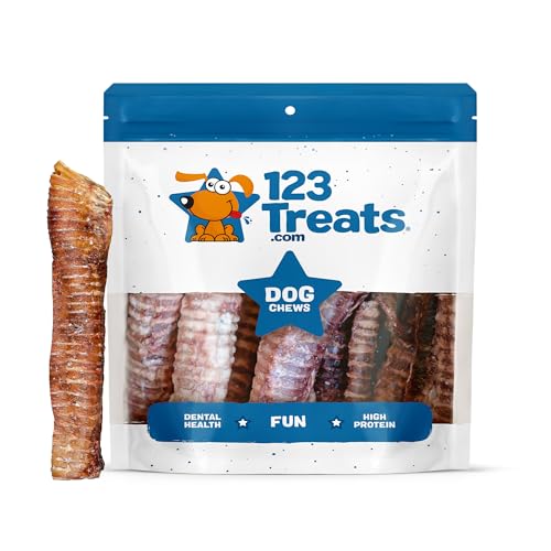 123 Treats Premium Beef Tubes for Dogs – 30.5 cm, Natural Treats Made with 100% Beef, Rich in Glucosamine and Chondroitin for Joint and Hip Mobility (10 Pieces) von 123 Treats