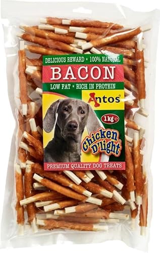 1 Kg Huhn/Speck Lollies Chicken D'light Hähnchenstäbchen Hund Kausnack Getreidefrei Glutenfrei von 123diepvriesvoer.nl
