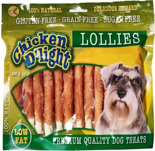 400 Gramm Licht Huhn Lutscher Low Fett Huhn D'light Hähnchenstäbchen Hund Kausnack Getreidefrei von 123diepvriesvoer.nl