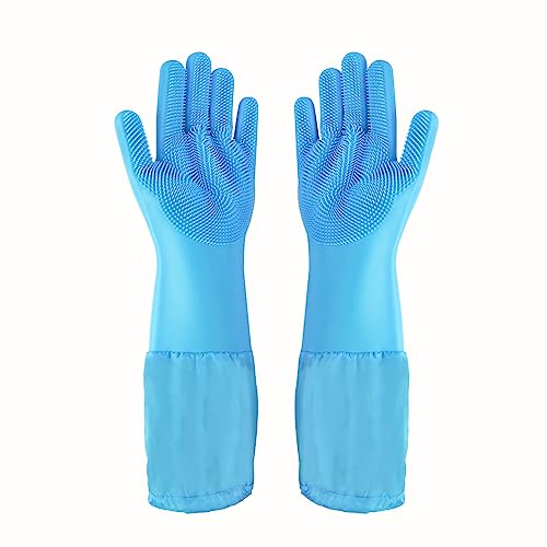 1TO3GO Haustier Fellpflege Handschuhe Tierhaarentferner Katze, Hund Waschhandschuhe Silikon Hitzebeständige Reinigungshandschuhe mit hochdichter Zahnpflege Handschuhe für Hunde, Katzen, Pferde, von 1TO3GO