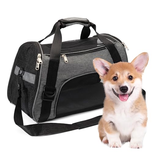 Hundetrage & Haustiertragetasche - Langlebige, wasserdichte Hundetragetaschen für kleine Hunde & Katzen (Medium, Grau) von 2 Brothers Wholesale