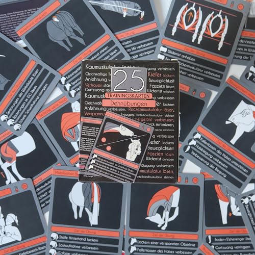 25 Trainingskarten Massage- und Dehnübungen für Pferd (Dehnübungen) von 25 Trainingskarten