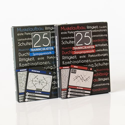 25 Trainingskarten Stangenübungen und Springübungen von 25 Trainingskarten