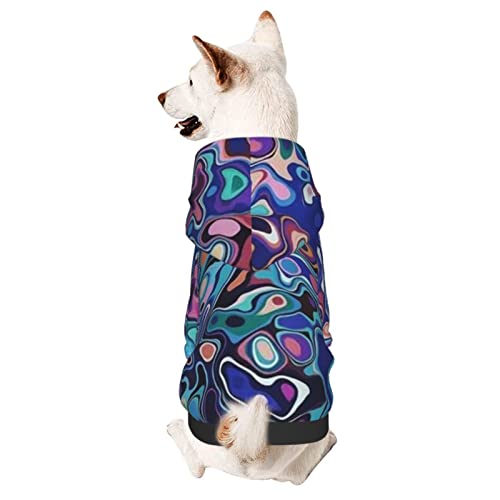 Hund Hoodie, Bunte Steine Pet Kleidung Atmungsaktiver Pet Bekleidung Warme Kapuzenpullover Für Welpen Mittelgroße Hunde Katze M von 321