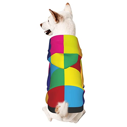 Hund Hoodie, Bunter Geometrischer Moderner Block Haustierkleidung Für Hunde Mode Hunde Kleider Atmungsaktiver Haustier Hoodies Für Welpen Mittelgroße Hunde Katze XS von 321