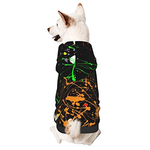 Hund Hoodie, Farbiger Spritzer Kapuzenpullover Mode Pet Bekleidung Warme Hundemantel Für Welpen Mittelgroße Hunde Katze L von 321