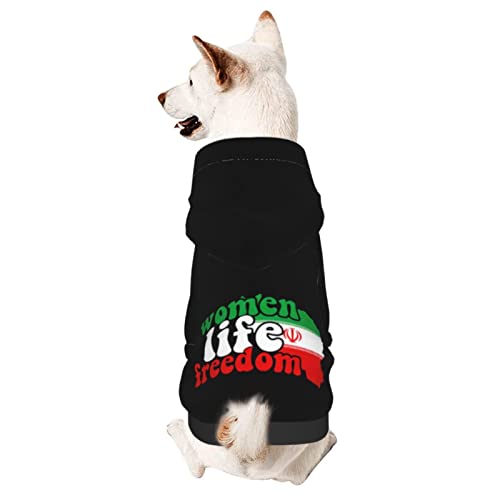 Hund Hoodie, Freies Leben Für Frauen Zweibein-Kleidung Atmungsaktiver Kapuzenpulli Für Hunde Mode Haustier Hoodies Für Welpen Mittelgroße Hunde Katze XS von 321