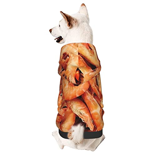 Hund Hoodie, Garnelen-Muster Meeresfrüchte Pet Bekleidung Mode Zweibein-Kleidung Atmungsaktiver Hundekleidung Für Welpen Mittelgroße Hunde Katze L von 321