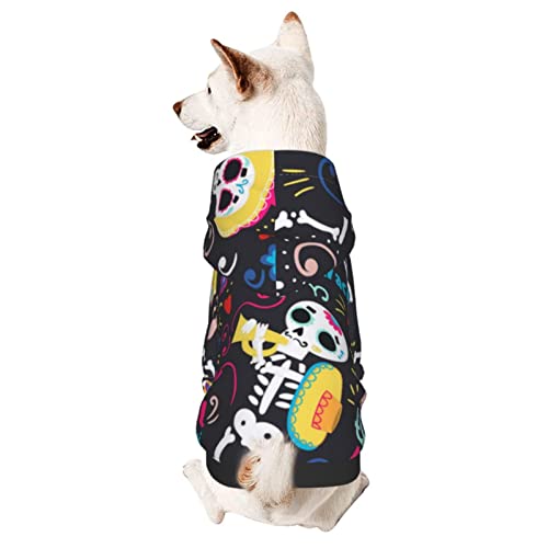 Hund Hoodie, Halloween-Skelett Hunde Kapuzenpulli Atmungsaktiver Zweibein-Kleidung Mode Kapuzenpulli Für Hunde Für Welpen Mittelgroße Hunde Katze XS von 321