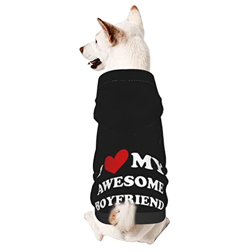 Hund Hoodie, Ich Liebe Meine Freundin Hunde Kapuzenpullis Mode Hundebekleidung Warme Zweibein-Kleidung Für Welpen Mittelgroße Hunde Katze M von 321