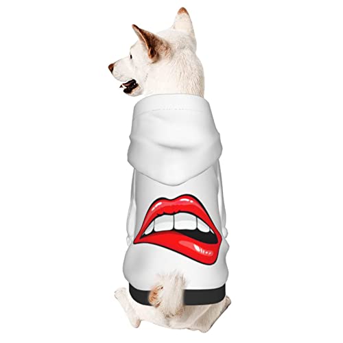 Hund Hoodie, Lippen Drucken Pet Kleidung Mode Hoodie Atmungsaktiver Kapuzenpullis Für Welpen Mittelgroße Hunde Katze XL von 321