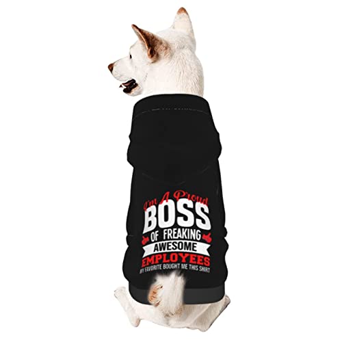 Hund Hoodie, Lustig, Ich Bin EIN Stolzer Chef Von Verdammt Großartigen Mitarbeitern Hoodie Warme Hunde Kapuzenpulli Atmungsaktiver Haustier Kleidung Für Welpen Mittelgroße Hunde Katze M von 321