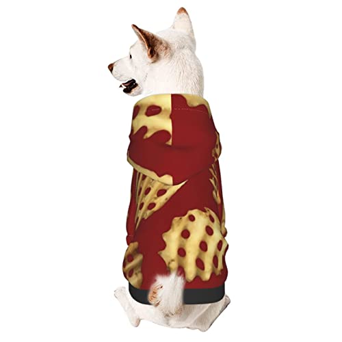 Hund Hoodie, Pommes Muster Fast Food Hunde Kapuzenpullis Warme Hundekleidung Atmungsaktiver Haustierbekleidung Für Welpen Mittelgroße Hunde Katze XXL von 321