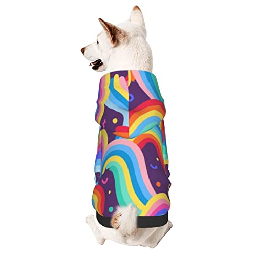 Hund Hoodie, Regenbogen-Muster Hundekleidung Warme Haustierkleidung Für Hunde Atmungsaktiver Hunde Kapuzenpullis Für Welpen Mittelgroße Hunde Katze S Hund Hoodie, Regenbogen-Muster Hundekleidung Warme Haustierkleidung Für Hunde Atmungsaktiver Hunde Kapuzenpullis Für Welpen Mittelgroße Hunde Katze S von 321