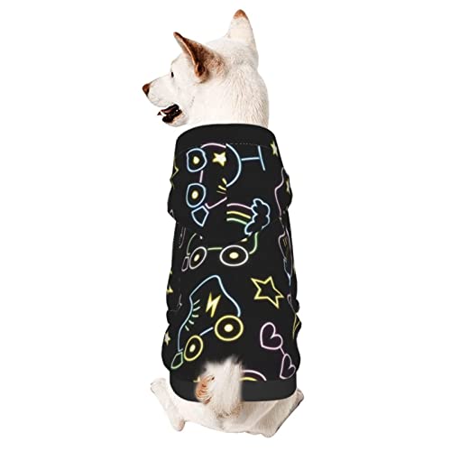 Hund Hoodie, Rollschuh Mit Leuchtreklame Haustier Hoodies Mode Kapuzenpullis Atmungsaktiver Zweibein-Kleidung Für Welpen Mittelgroße Hunde Katze XXL von 321