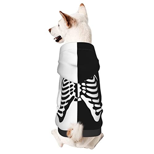 Hund Hoodie, Skelett Brustkorb Pet Bekleidung Atmungsaktiver Hunde Kapuzenpulli Mode Hunde Kleider Für Welpen Mittelgroße Hunde Katze L von 321