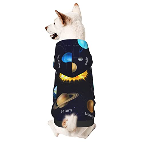 Hund Hoodie, Sonnensystem Haustierkleidung Für Hunde Mode Hoodie Atmungsaktiver Haustier Kleidung Für Welpen Mittelgroße Hunde Katze XXL von 321
